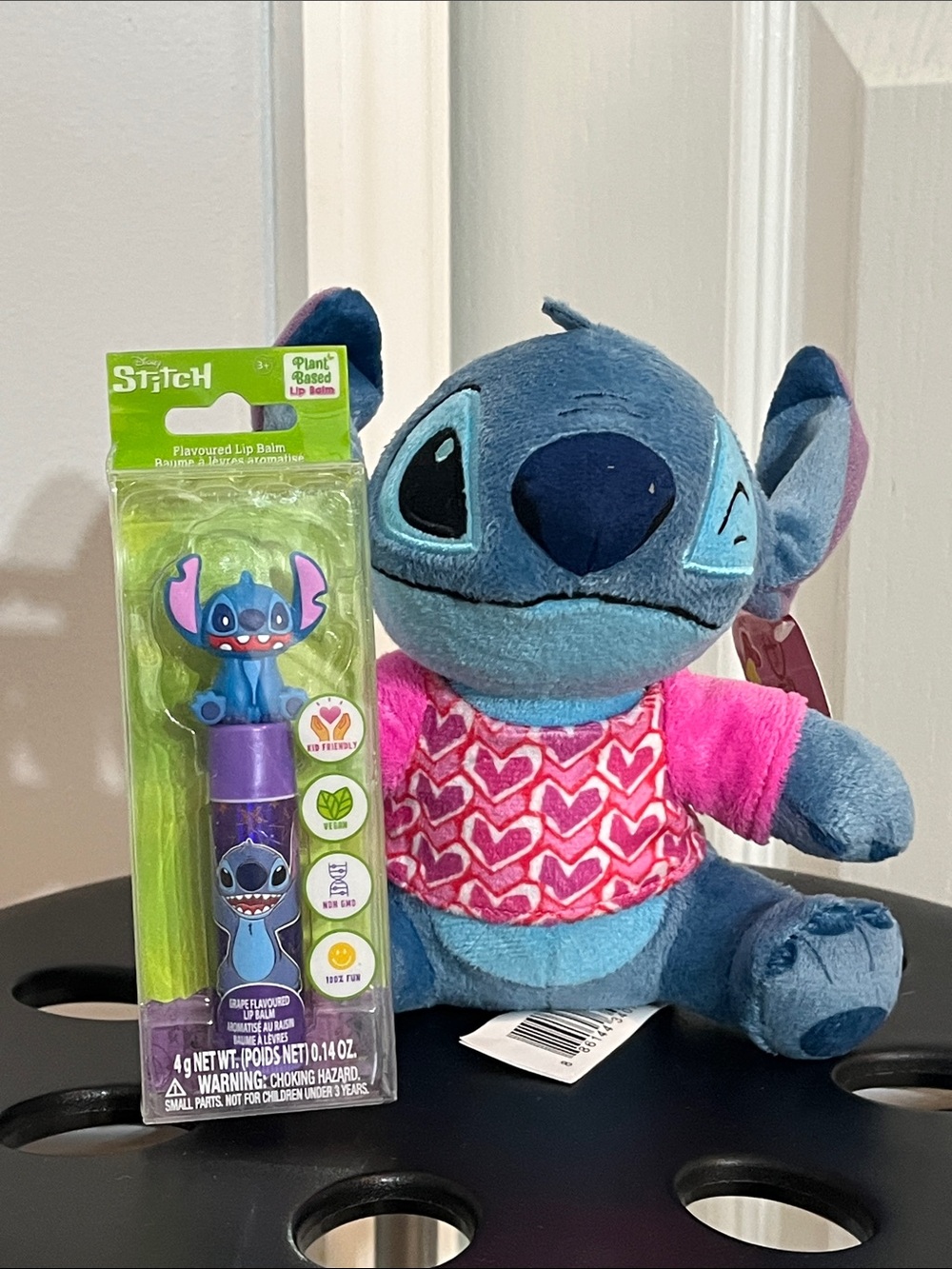 Disney Stitch 6” Plush & Grape Lip Balm Bundle | NWT
